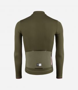 Cycling Jersey Merino Green for Men - Back - Element | PEdALED
