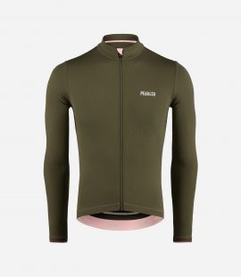 Cycling Jersey Merino Green for Men - Front - Element | PEdALED
