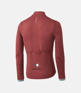 Cycling Jersey Red Merino for Men - Back - Essential | PEdALED
