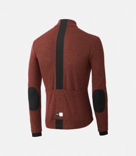 Cycling Merino Jersey Longsleeve Red for Men - Back - Kaido | PEdALED
