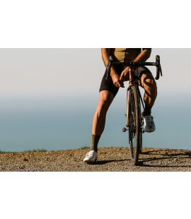 men cycling socks olive green mirai in action pedaled