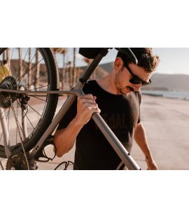 men cycling tee shirt black logo pedaled detail