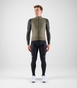 men cycling vest alpha green element total body front | PEdALED
