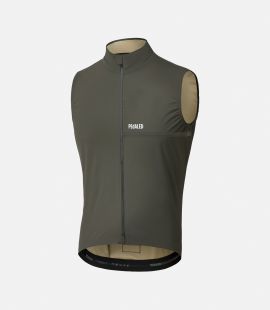 men cycling vest waterproof grey odyssey still life front pedaled
