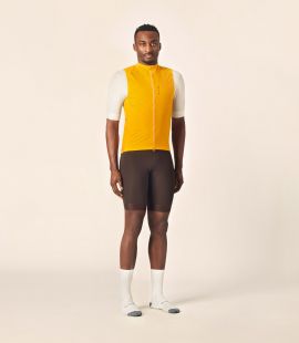 men cycling windproof vest yellow mirai total body front pedaled