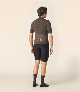 men merino cycling jersey brown essential total body back pedaled