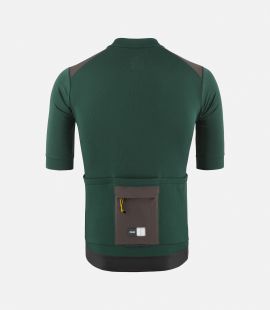 Cycling Merino Jersey Green for Men - Back - Odyssey | PEdALED
