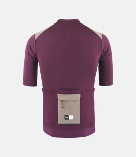 Cycling Merino Jersey Purple for Men - Back - Odyssey | PEdALED

