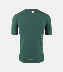 Cycling Merino Tee Green for Men - Back - Odyssey | PEdALED
