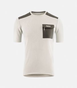 Cycling Merino Tee White for Men - Front - Odyssey | PEdALED
