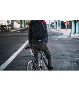 men wool cycling jacket black attakai pedaled action back