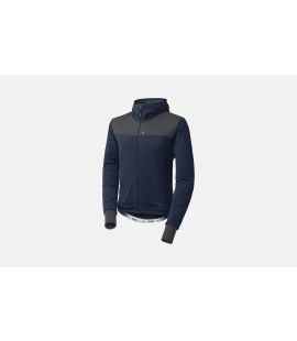men wool cycling jacket blue attakai pedaled detail front
