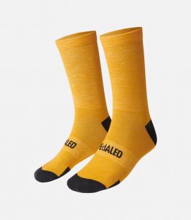 merino cycling socks yellow essential pedaled