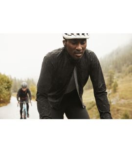 all weather men cycling jacket black in action mirai pedaled