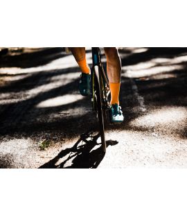 road cycling socks orange front mirai pedaled