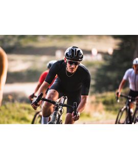 road lightweight cycling jersey black mirai pedaled