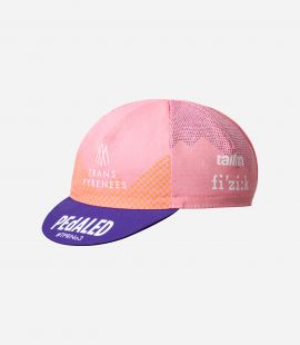 trans pyrenees cap 2023 pink left pedaled
