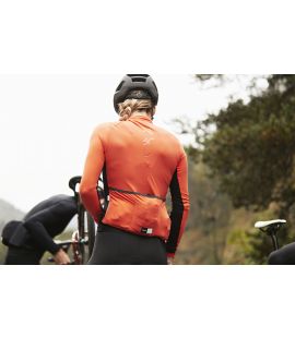 woman cycling jersey thermo long sleeve orange pedaled mirai back detail