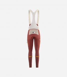 Cycling Winter Cargo Bib Tight Dark Red for Women - Back - Odyssey | PEdALED
