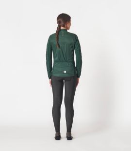women cycling jacket alpha green essential total body back | PEdALED
