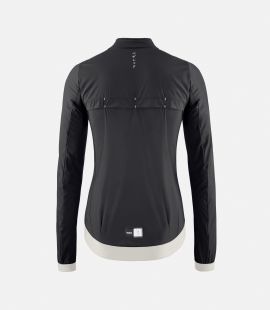 women cycling jacket windproof black essential back pedaled