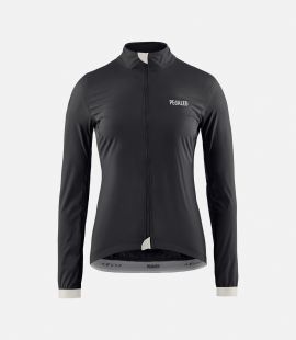 women cycling jacket windproof black essential front pedaled