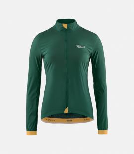 women cycling jacket windproof green essential front pedaled