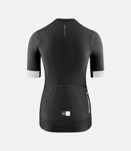 women cycling jersey black essential back pedaled