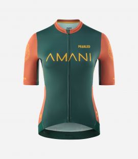 Cycling Jersey Green for Women - Front - Amani | PEdALED
