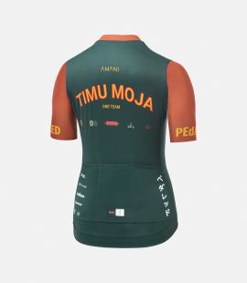 women cycling jersey green amani back pedaled