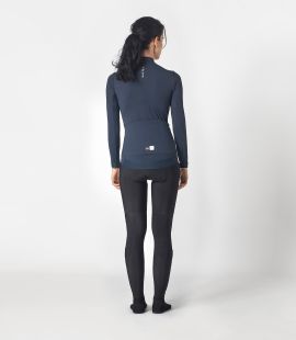 women cycling jersey long sleeve blue essential total body back | PEdALED
