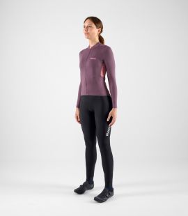 women cycling jersey long sleeve purple element total body front | PEdALED
