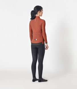 women cycling jersey long sleeve red essential total body back | PEdALED
