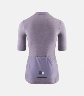 women cycling jersey merino lilac essential back pedaled