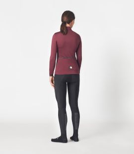 women cycling jersey merino long sleeve bordeaux essential total body back pedaled