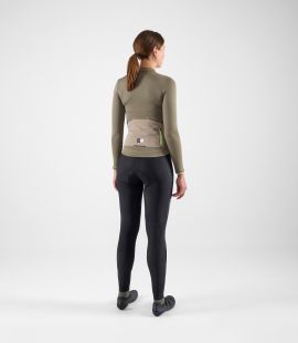 women cycling jersey long sleeve merino grey element total body back | PEdALED
