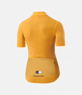 women cycling jersey merino yellow essential back pedaled