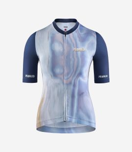 women cycling jersey navy godai front pedaled