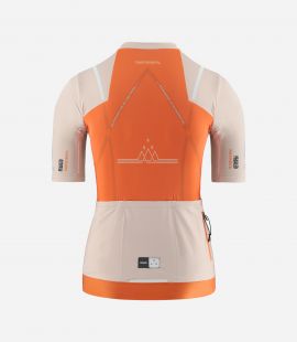 women cycling jersey orange transcontinental back pedaled