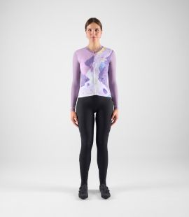 women cycling longsleeve jersey godai lilac total body front pedaled