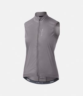 women cycling windproof vest grey mirai front pedaled