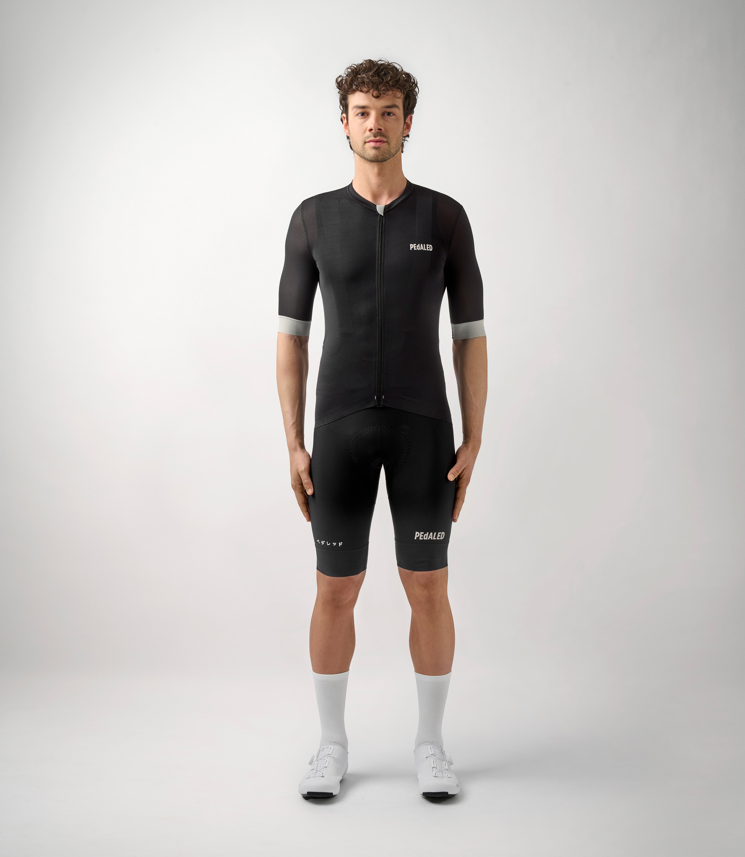 Short Sleeve Road Cycling Jersey Black for Men | PEdALED