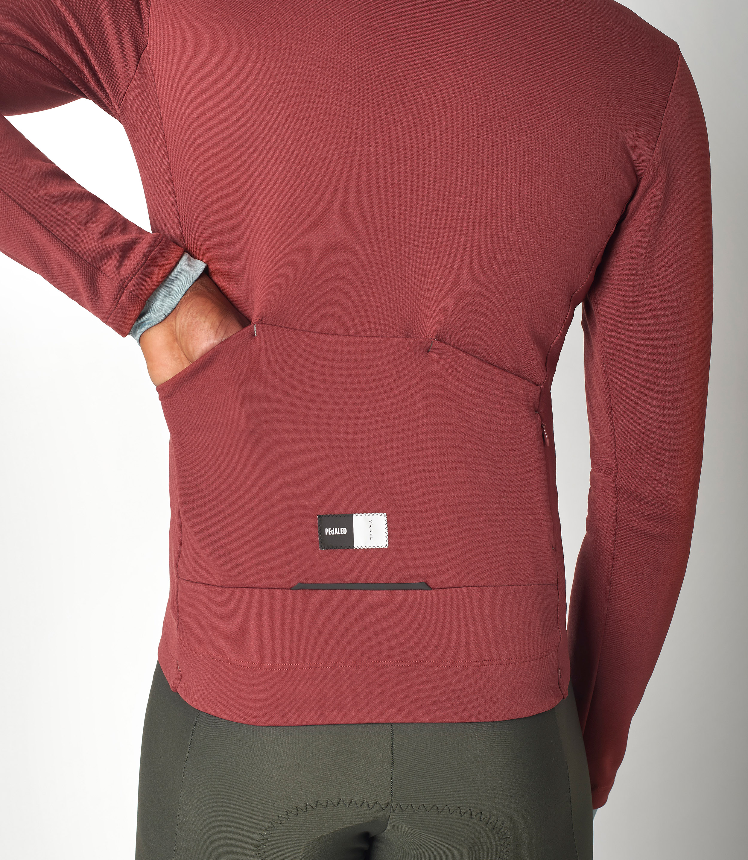 Merino Cycling Long Sleeve Jersey Red for Men | PEdALED
