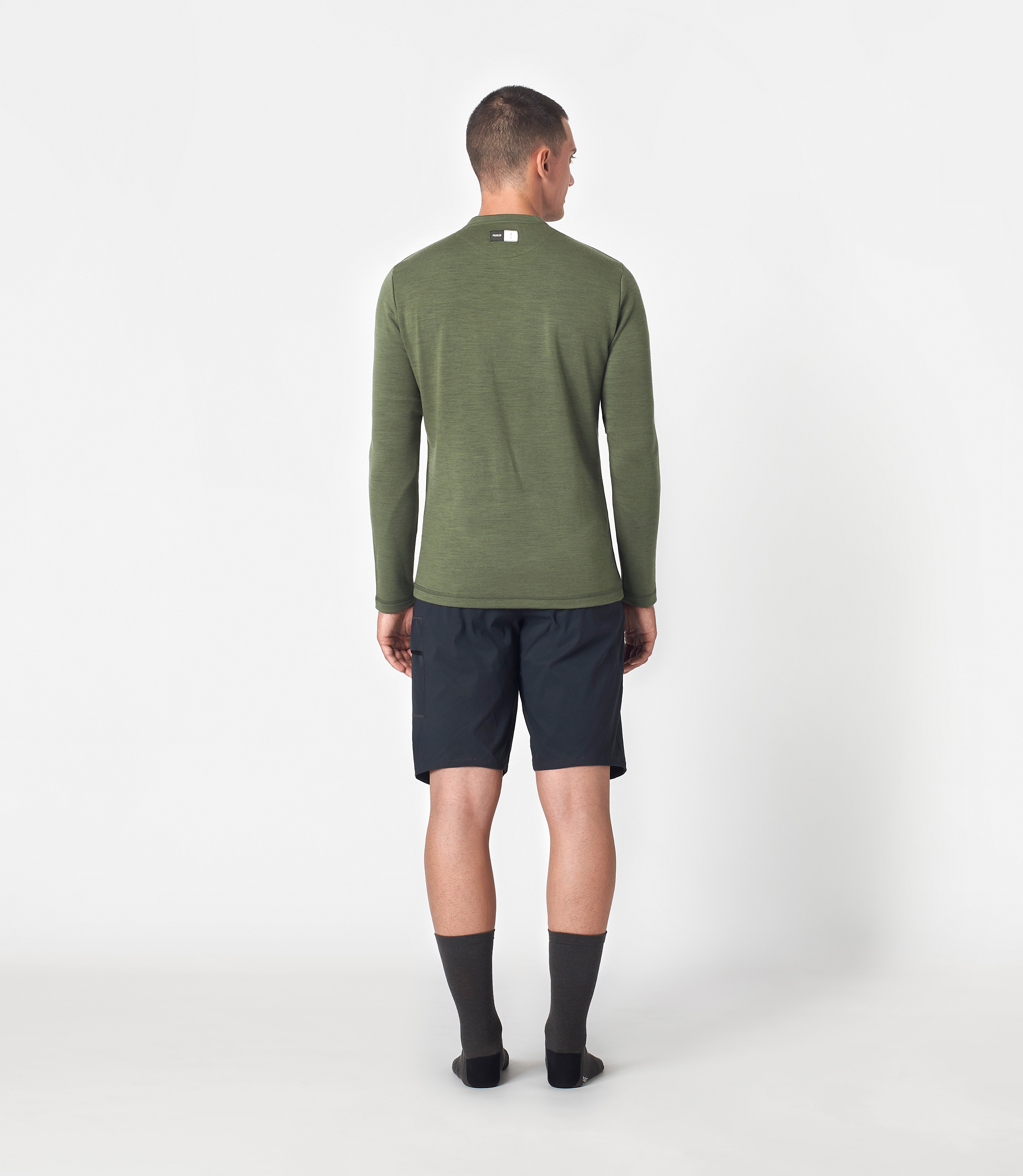 Gravel Merino Cycling Long Jersey Military Green | PEdALED