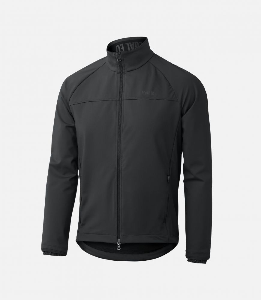 all road merino jacket jary charcoal grey front pedaled