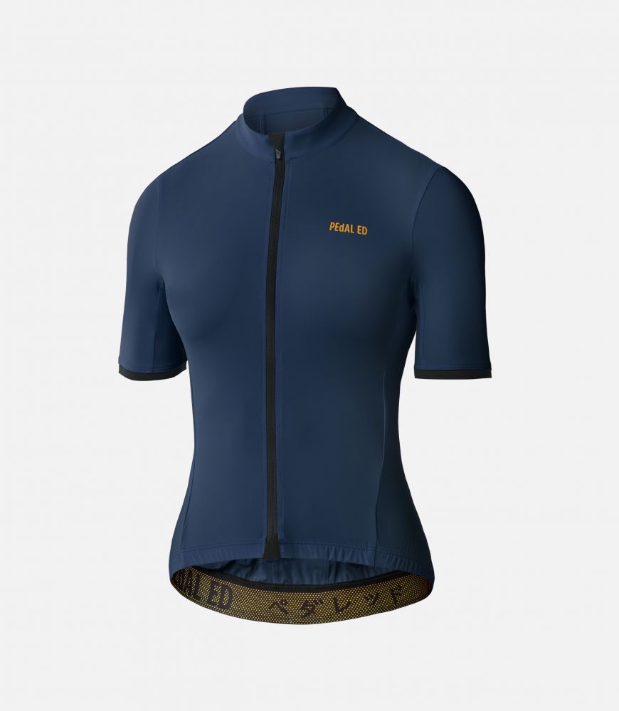 women essential jersey kawa navy front pedaled