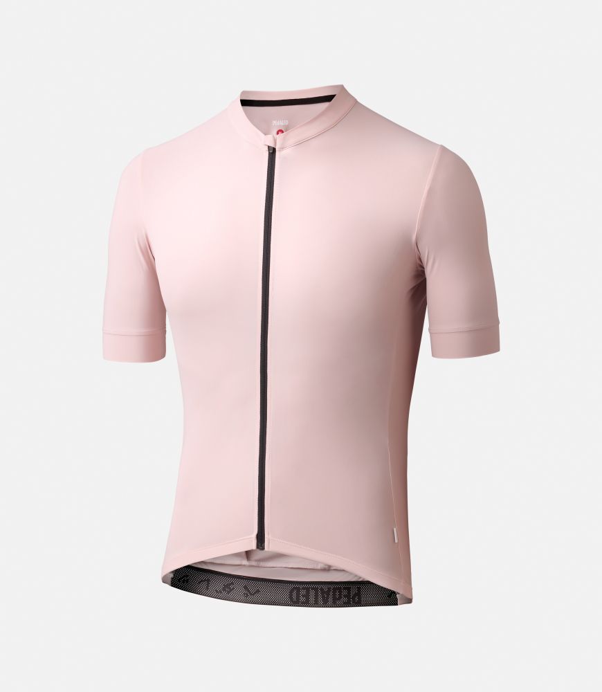 men cycling jersey light pink front sabi pedaled