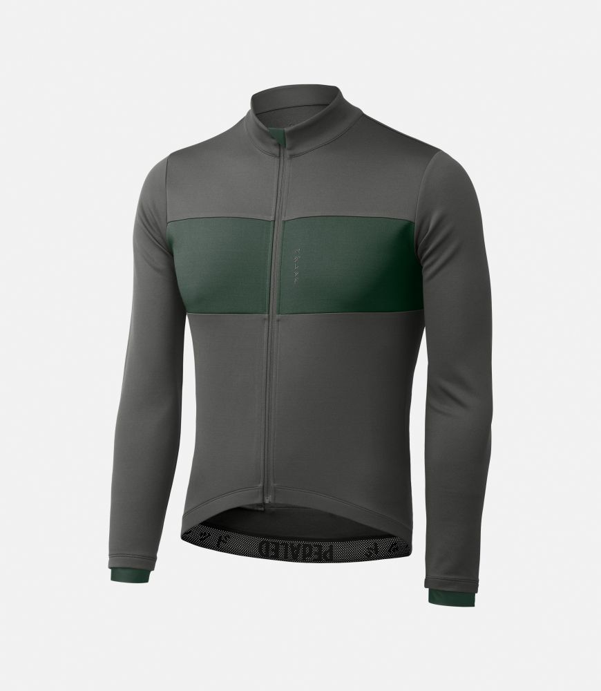 men merino long sleeve jersey raven essential front pedaled