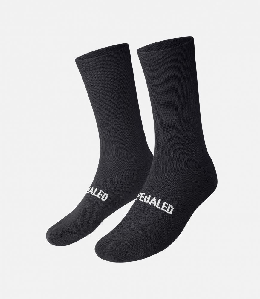 merino socks black mirai front pedaled