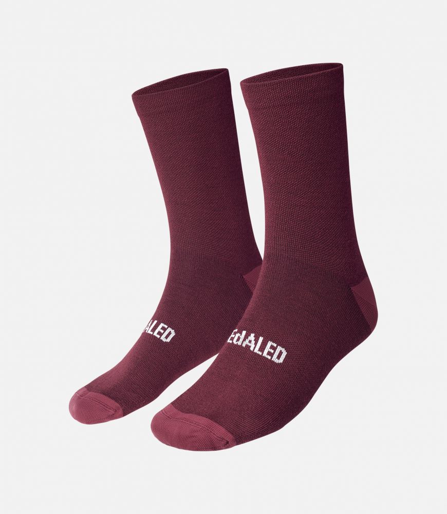 merino socks burgundy essential pedaled